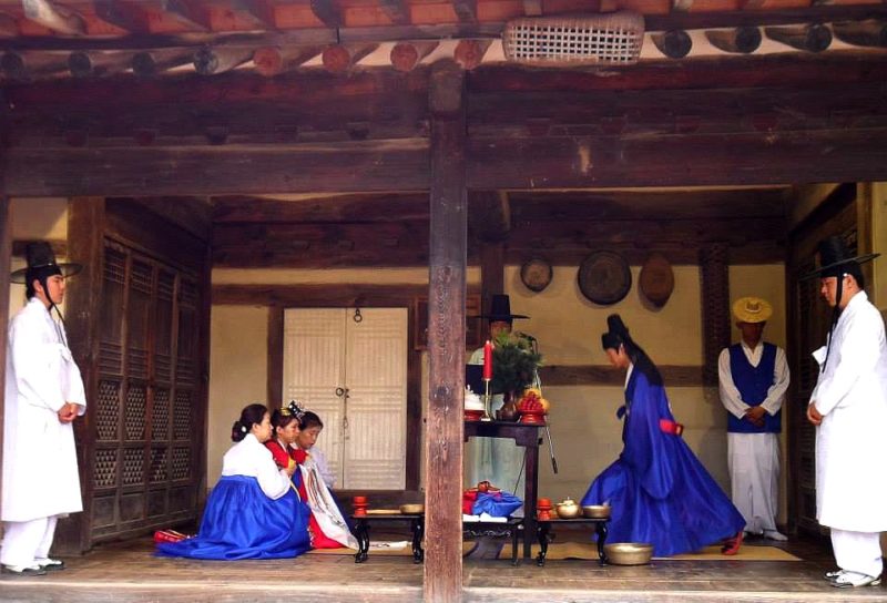 Demonstration of a traditional wedding ceremony in the Korean Folk Village