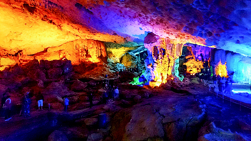 Surprising Cave in Ha Long Bay, Vietnam