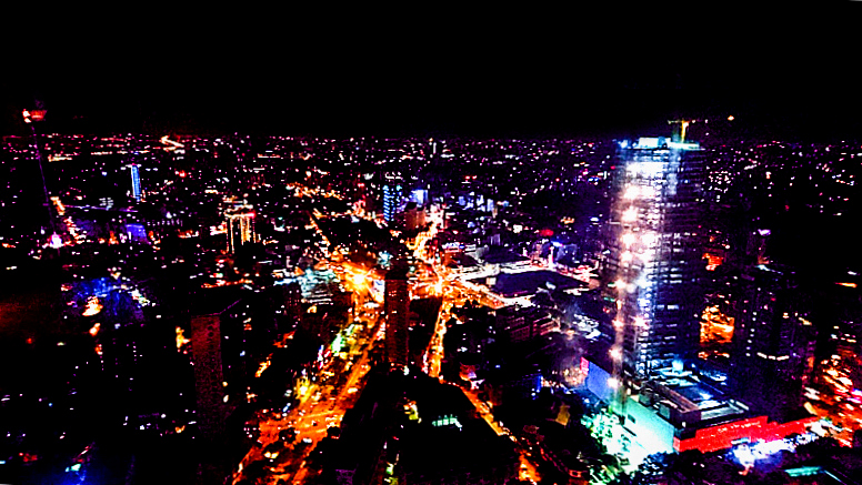 Night view of Ho Chi Minh City from a high building