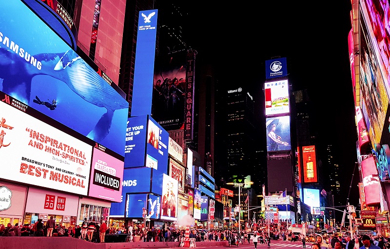 Screens in Times Square