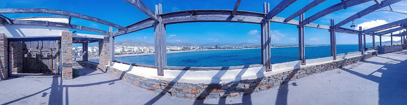 Panorama on the sea from an abandoned building