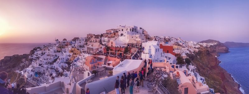 Panorama Oia at sunset