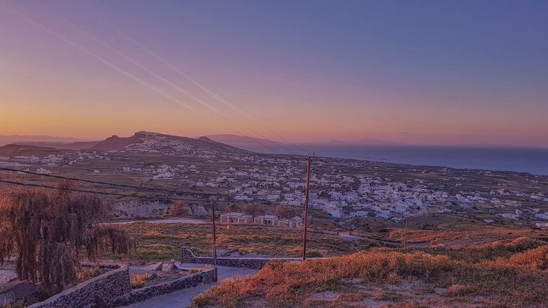 Landscape from the terrace at sunset