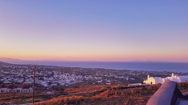 Landscape from the terrace at sunset